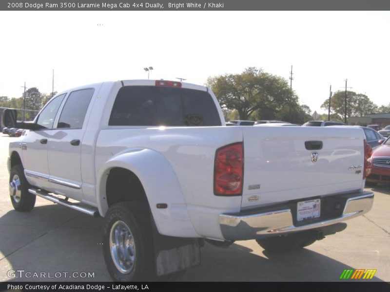 Bright White / Khaki 2008 Dodge Ram 3500 Laramie Mega Cab 4x4 Dually