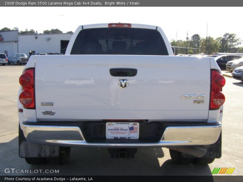 Bright White / Khaki 2008 Dodge Ram 3500 Laramie Mega Cab 4x4 Dually