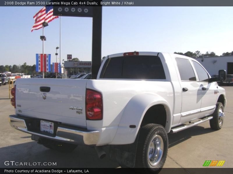 Bright White / Khaki 2008 Dodge Ram 3500 Laramie Mega Cab 4x4 Dually