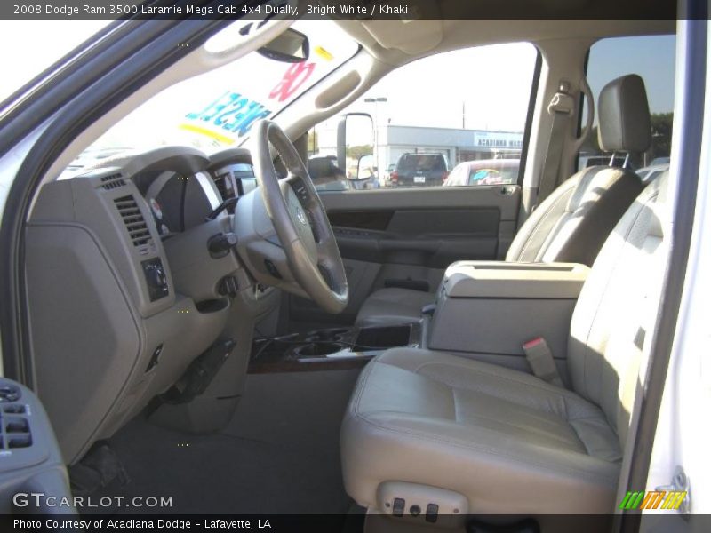Bright White / Khaki 2008 Dodge Ram 3500 Laramie Mega Cab 4x4 Dually