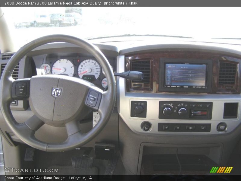 Bright White / Khaki 2008 Dodge Ram 3500 Laramie Mega Cab 4x4 Dually