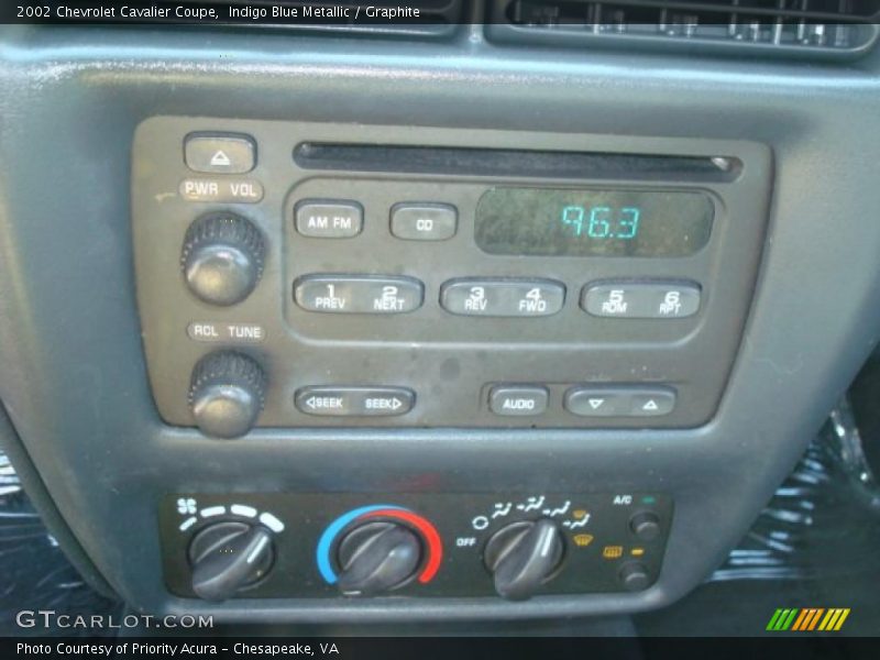 Indigo Blue Metallic / Graphite 2002 Chevrolet Cavalier Coupe
