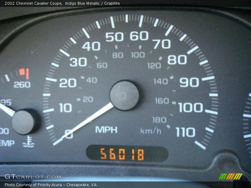 Indigo Blue Metallic / Graphite 2002 Chevrolet Cavalier Coupe