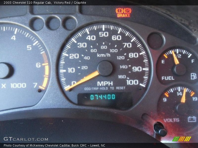 Victory Red / Graphite 2003 Chevrolet S10 Regular Cab