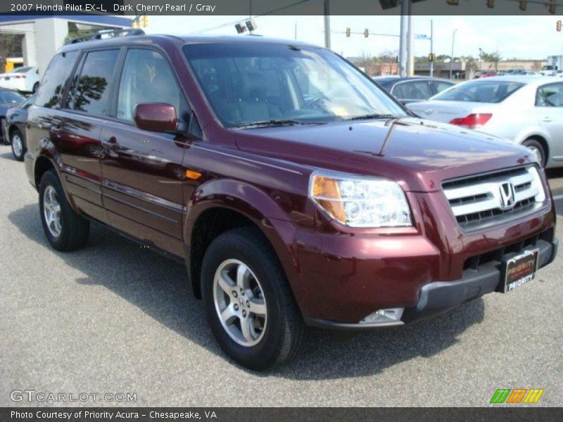 Dark Cherry Pearl / Gray 2007 Honda Pilot EX-L