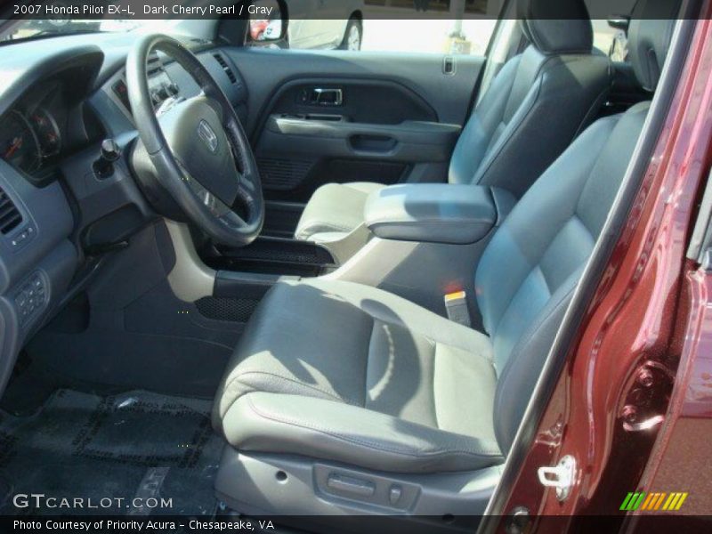 Dark Cherry Pearl / Gray 2007 Honda Pilot EX-L