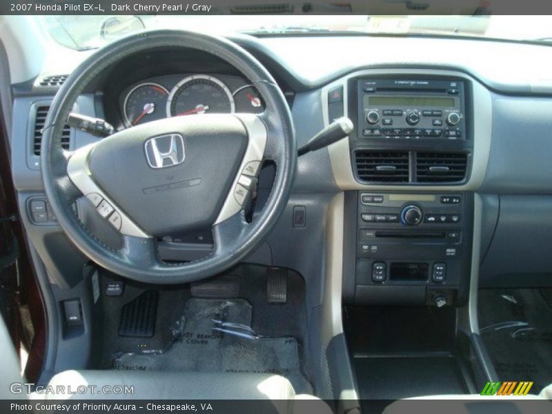 Dark Cherry Pearl / Gray 2007 Honda Pilot EX-L