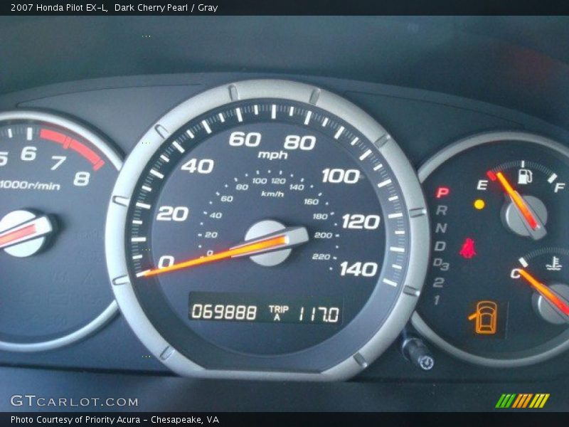 Dark Cherry Pearl / Gray 2007 Honda Pilot EX-L