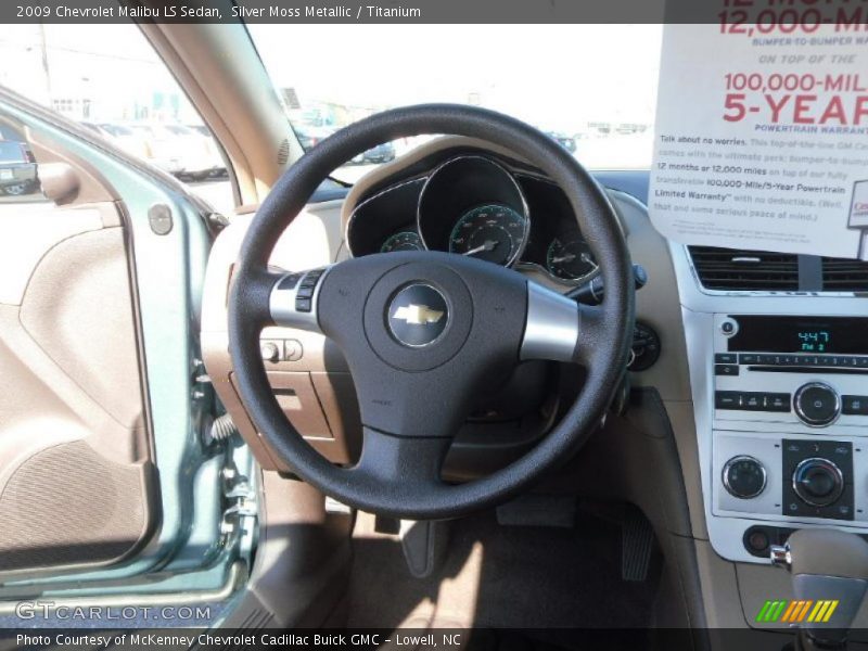 Silver Moss Metallic / Titanium 2009 Chevrolet Malibu LS Sedan