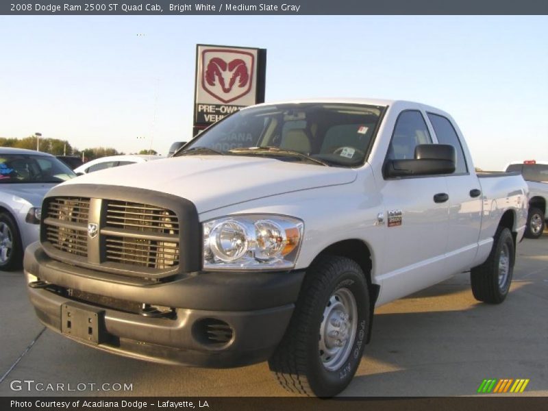 Bright White / Medium Slate Gray 2008 Dodge Ram 2500 ST Quad Cab