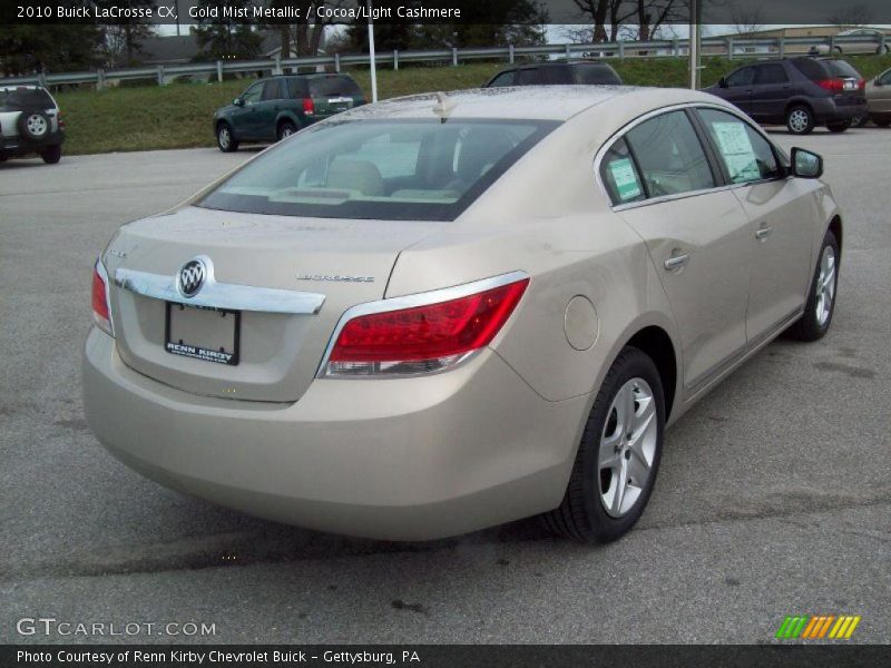 Gold Mist Metallic / Cocoa/Light Cashmere 2010 Buick LaCrosse CX