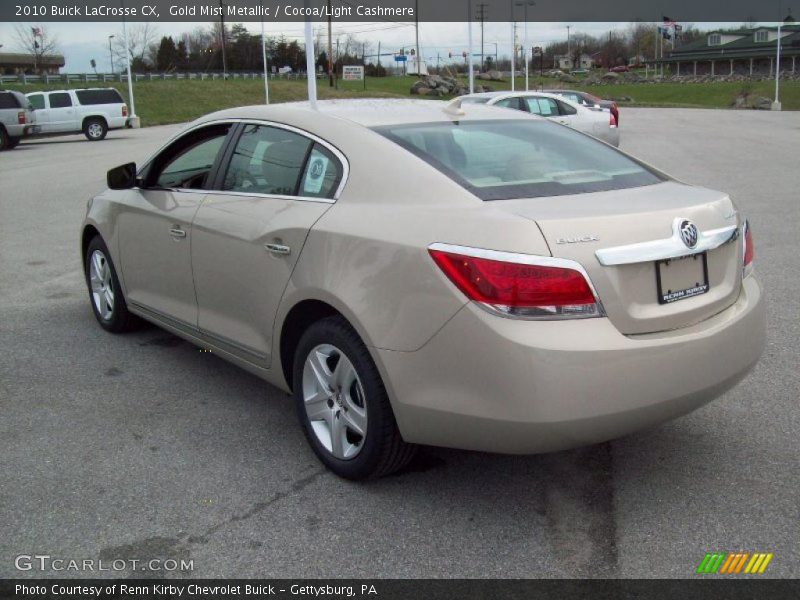 Gold Mist Metallic / Cocoa/Light Cashmere 2010 Buick LaCrosse CX