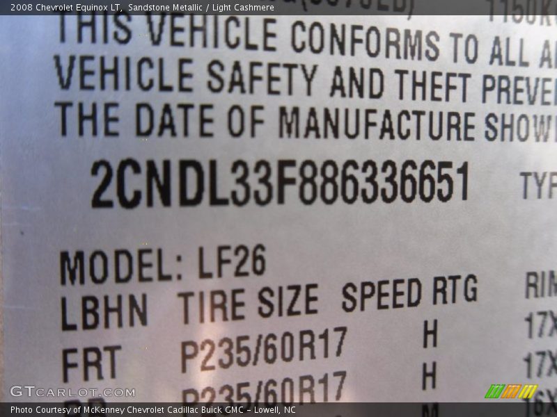 Sandstone Metallic / Light Cashmere 2008 Chevrolet Equinox LT