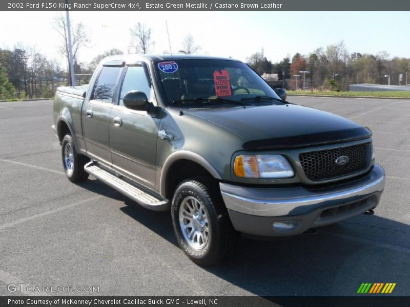 Estate Green Metallic / Castano Brown Leather 2002 Ford F150 King Ranch SuperCrew 4x4
