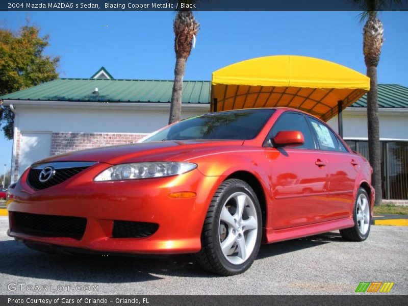 Blazing Copper Metallic / Black 2004 Mazda MAZDA6 s Sedan