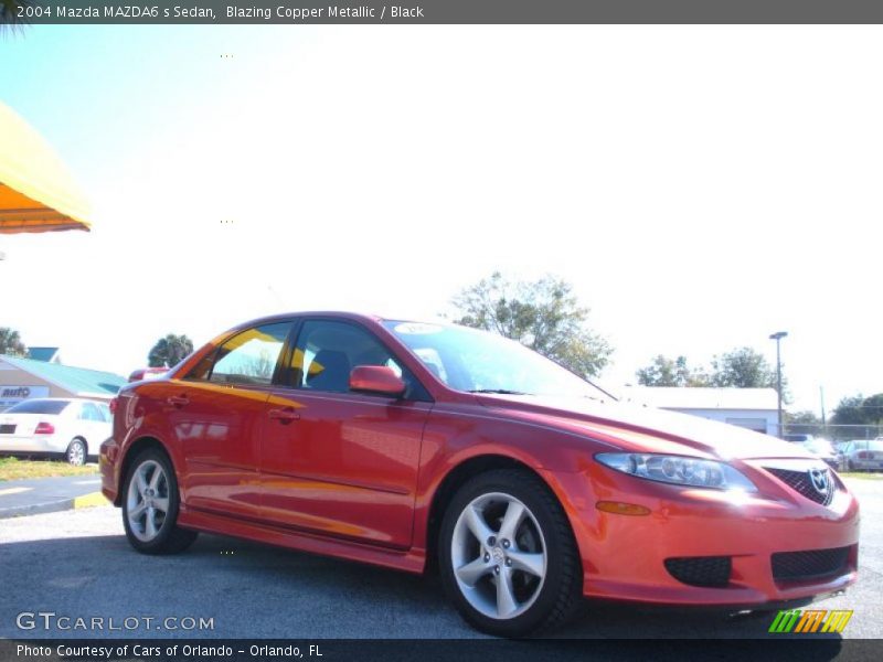 Blazing Copper Metallic / Black 2004 Mazda MAZDA6 s Sedan