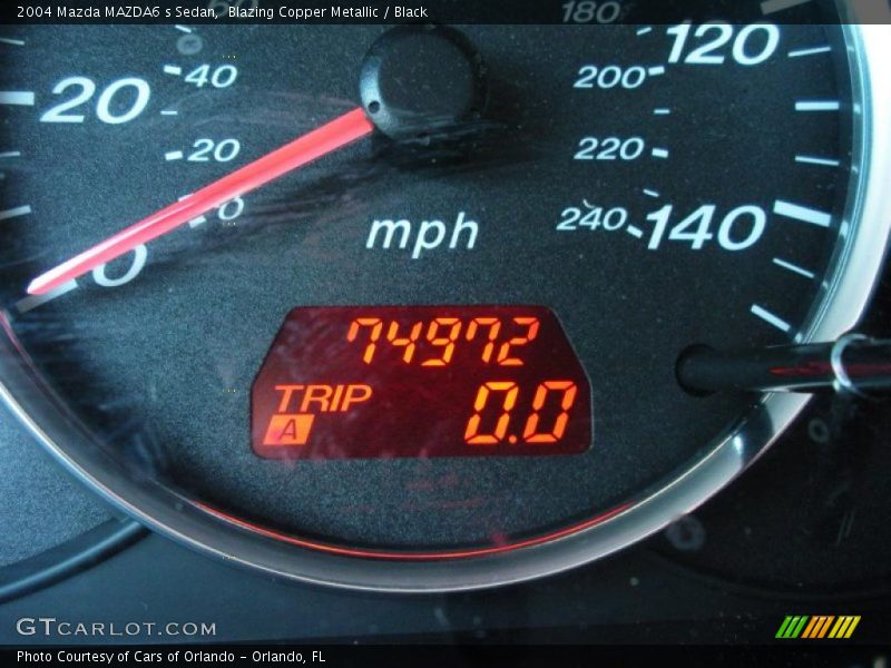 Blazing Copper Metallic / Black 2004 Mazda MAZDA6 s Sedan