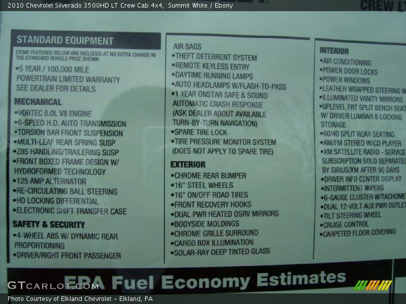Summit White / Ebony 2010 Chevrolet Silverado 3500HD LT Crew Cab 4x4
