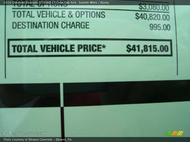 Summit White / Ebony 2010 Chevrolet Silverado 3500HD LT Crew Cab 4x4