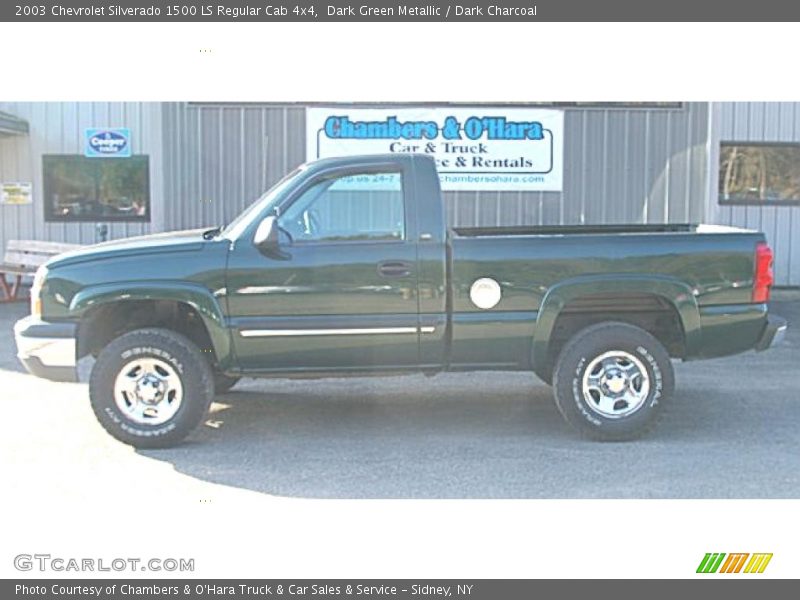 Dark Green Metallic / Dark Charcoal 2003 Chevrolet Silverado 1500 LS Regular Cab 4x4