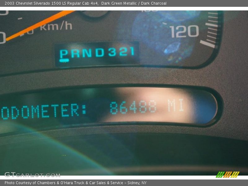 Dark Green Metallic / Dark Charcoal 2003 Chevrolet Silverado 1500 LS Regular Cab 4x4