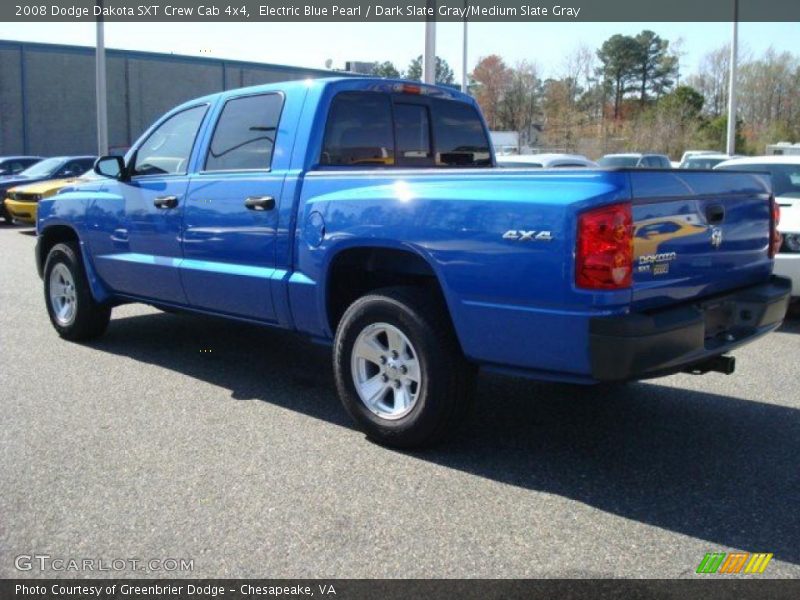 Electric Blue Pearl / Dark Slate Gray/Medium Slate Gray 2008 Dodge Dakota SXT Crew Cab 4x4
