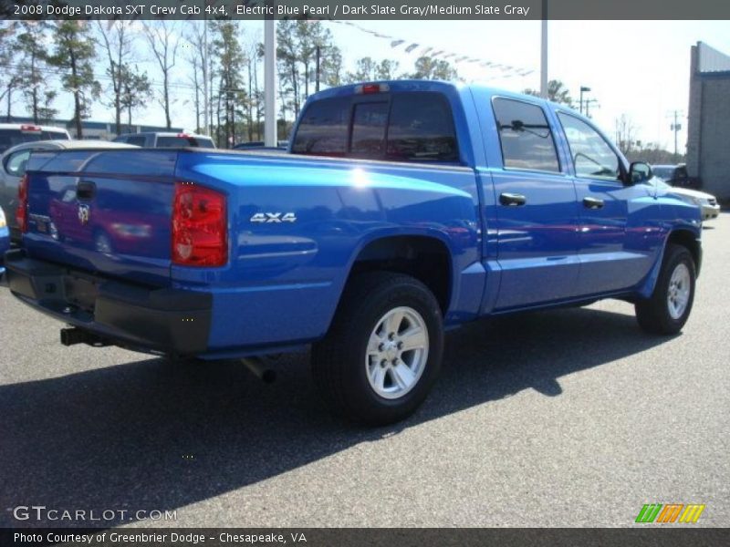 Electric Blue Pearl / Dark Slate Gray/Medium Slate Gray 2008 Dodge Dakota SXT Crew Cab 4x4