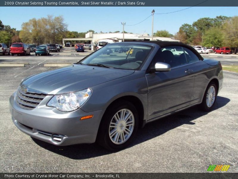 Steel Silver Metallic / Dark Slate Gray 2009 Chrysler Sebring Touring Convertible