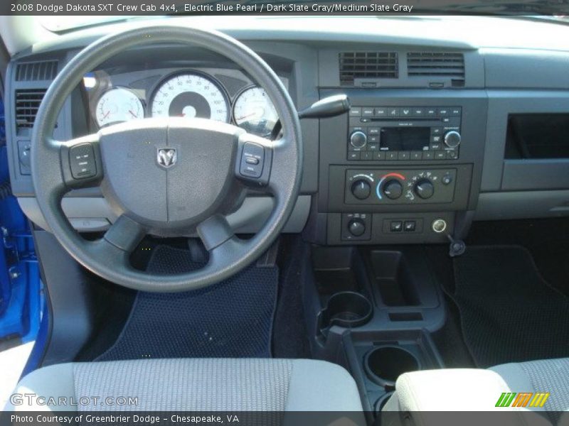 Electric Blue Pearl / Dark Slate Gray/Medium Slate Gray 2008 Dodge Dakota SXT Crew Cab 4x4