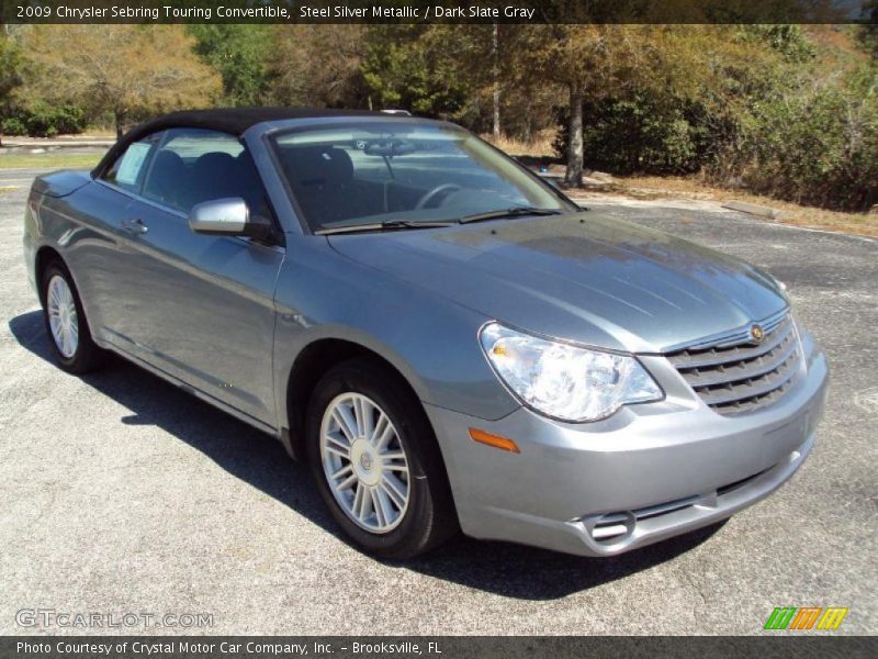 Steel Silver Metallic / Dark Slate Gray 2009 Chrysler Sebring Touring Convertible