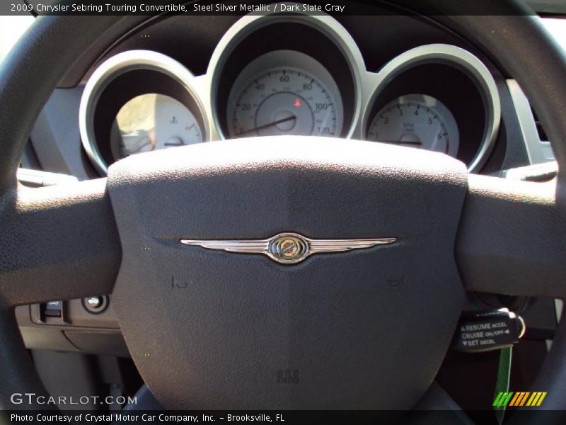 Steel Silver Metallic / Dark Slate Gray 2009 Chrysler Sebring Touring Convertible
