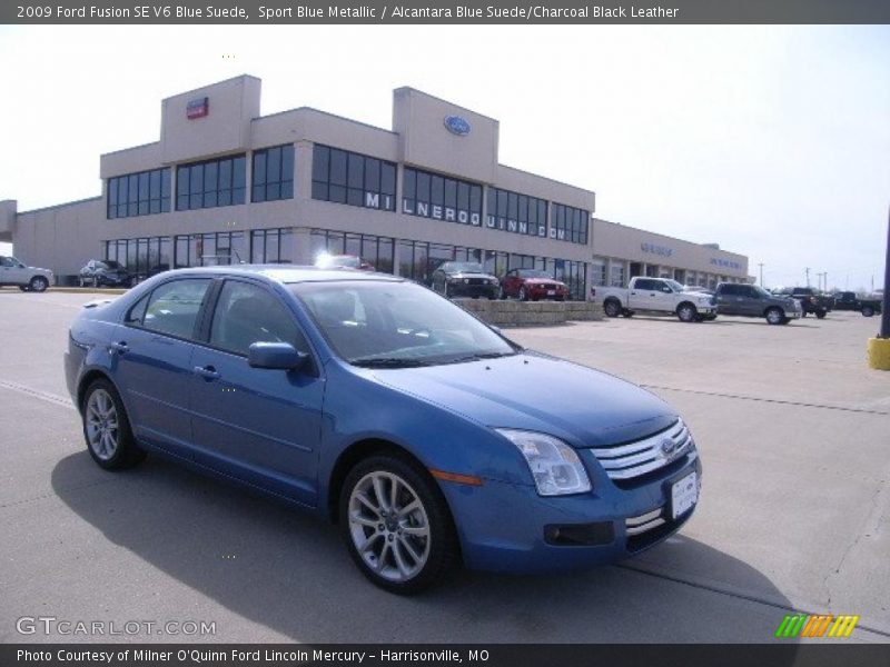 Sport Blue Metallic / Alcantara Blue Suede/Charcoal Black Leather 2009 Ford Fusion SE V6 Blue Suede