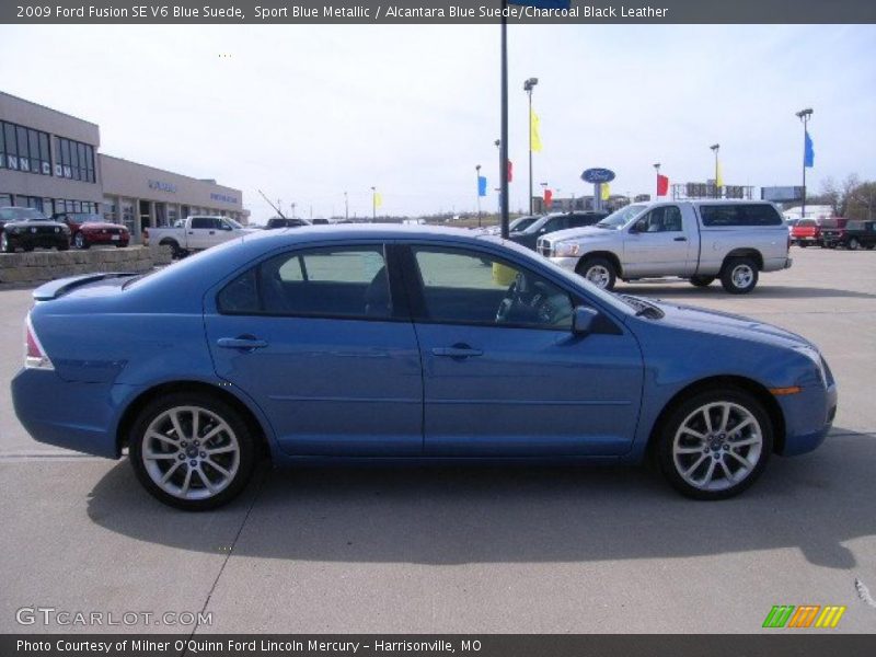 Sport Blue Metallic / Alcantara Blue Suede/Charcoal Black Leather 2009 Ford Fusion SE V6 Blue Suede