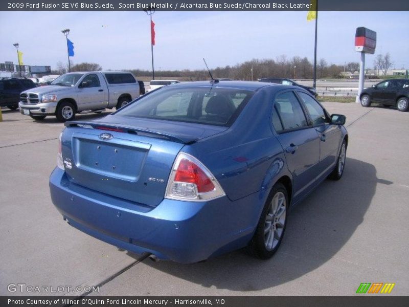 Sport Blue Metallic / Alcantara Blue Suede/Charcoal Black Leather 2009 Ford Fusion SE V6 Blue Suede