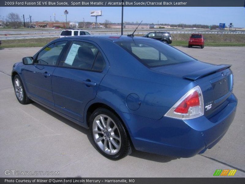 Sport Blue Metallic / Alcantara Blue Suede/Charcoal Black Leather 2009 Ford Fusion SE V6 Blue Suede