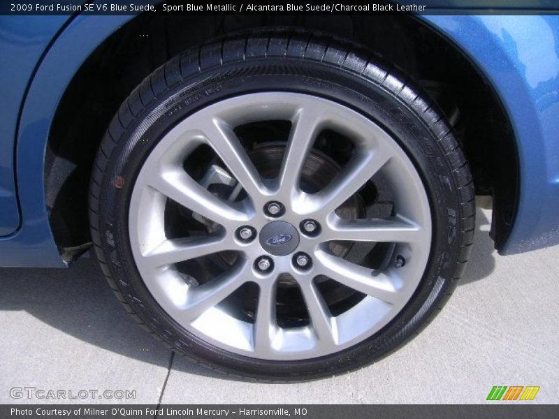 Sport Blue Metallic / Alcantara Blue Suede/Charcoal Black Leather 2009 Ford Fusion SE V6 Blue Suede
