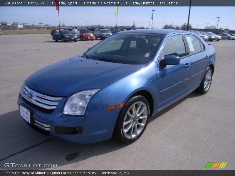 Sport Blue Metallic / Alcantara Blue Suede/Charcoal Black Leather 2009 Ford Fusion SE V6 Blue Suede