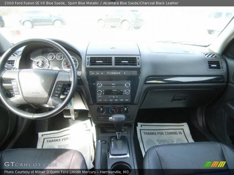 Sport Blue Metallic / Alcantara Blue Suede/Charcoal Black Leather 2009 Ford Fusion SE V6 Blue Suede