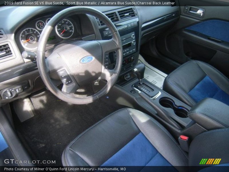 Sport Blue Metallic / Alcantara Blue Suede/Charcoal Black Leather 2009 Ford Fusion SE V6 Blue Suede