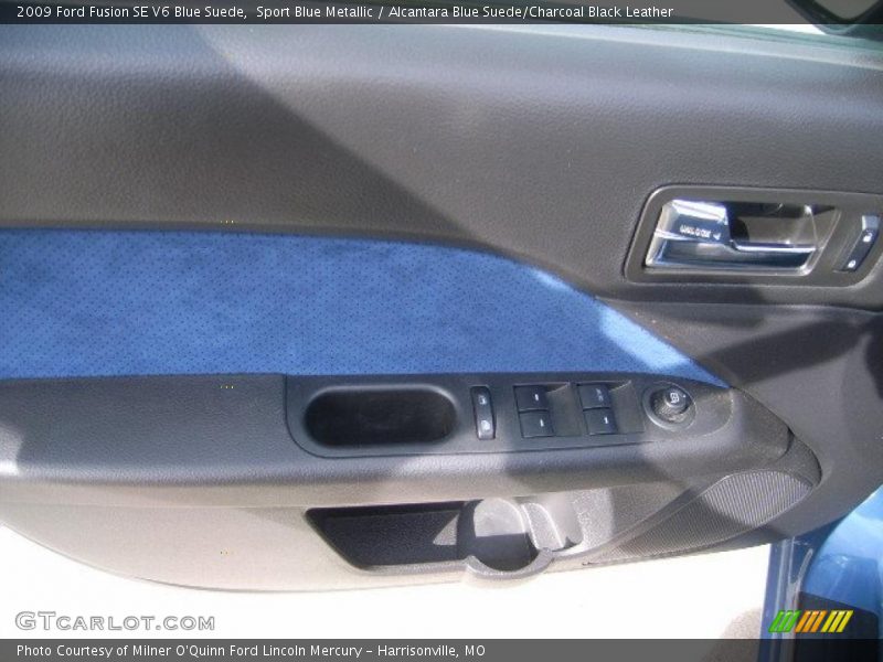 Sport Blue Metallic / Alcantara Blue Suede/Charcoal Black Leather 2009 Ford Fusion SE V6 Blue Suede