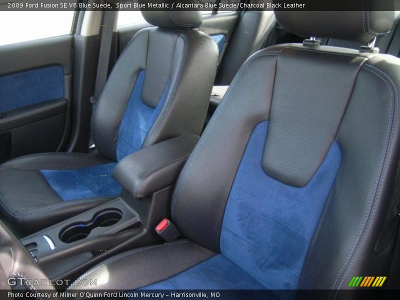 Sport Blue Metallic / Alcantara Blue Suede/Charcoal Black Leather 2009 Ford Fusion SE V6 Blue Suede