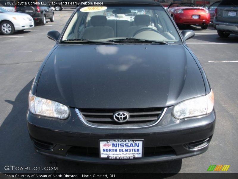 Black Sand Pearl / Pebble Beige 2002 Toyota Corolla LE