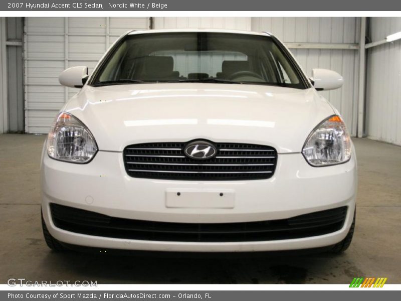 Nordic White / Beige 2007 Hyundai Accent GLS Sedan