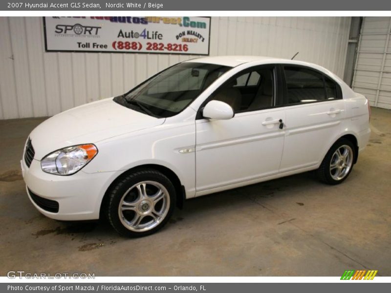 Nordic White / Beige 2007 Hyundai Accent GLS Sedan