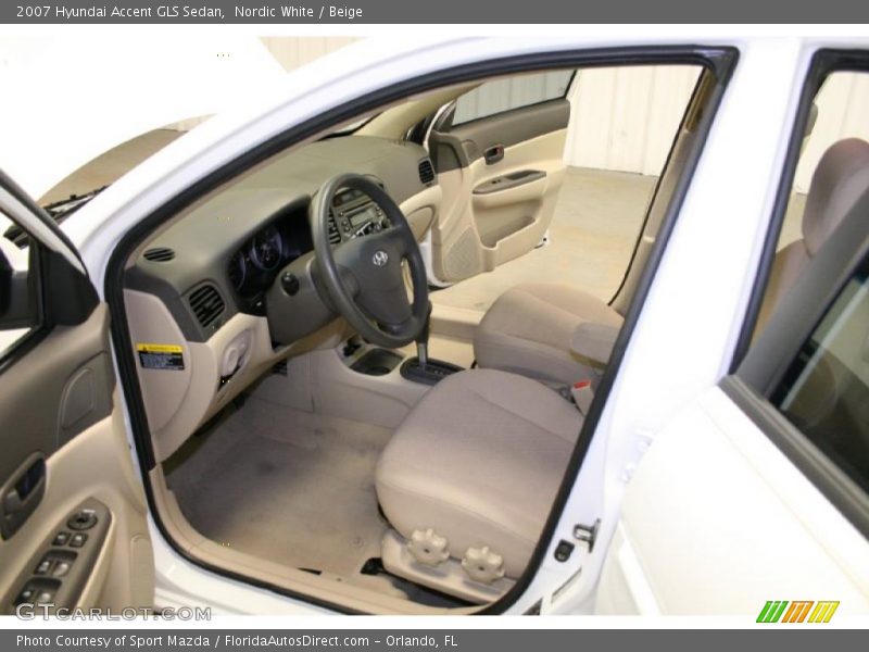 Nordic White / Beige 2007 Hyundai Accent GLS Sedan