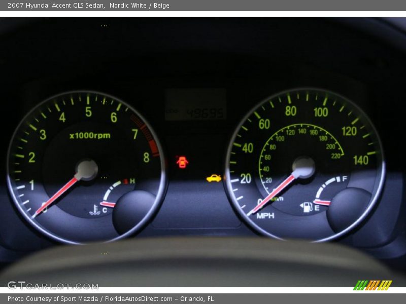 Nordic White / Beige 2007 Hyundai Accent GLS Sedan