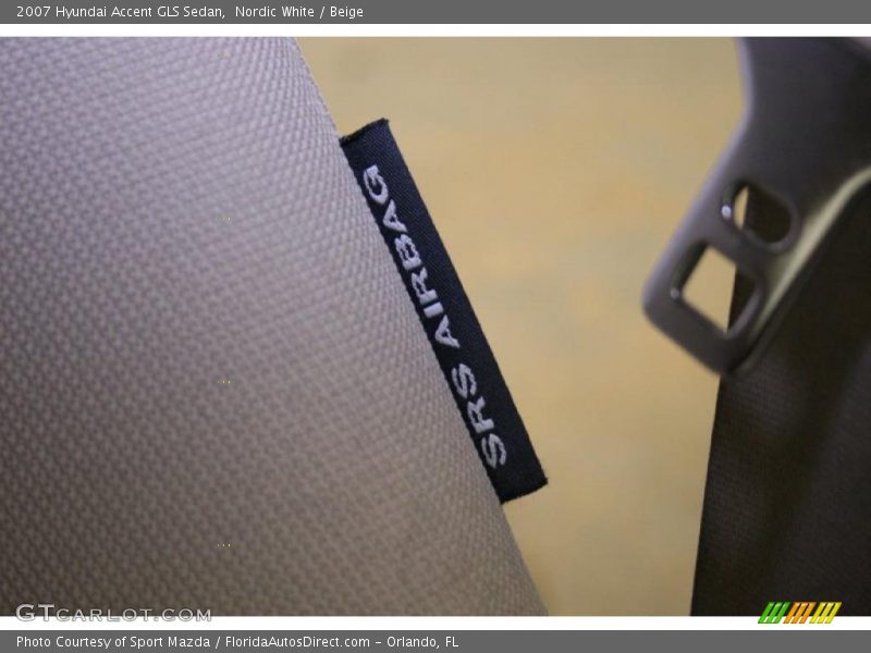 Nordic White / Beige 2007 Hyundai Accent GLS Sedan