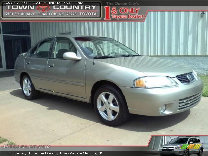 Molten Silver / Stone Gray 2003 Nissan Sentra GXE