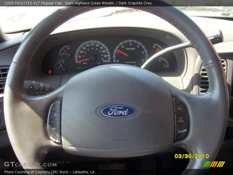 Dark Highland Green Metallic / Dark Graphite Grey 2003 Ford F150 XLT Regular Cab