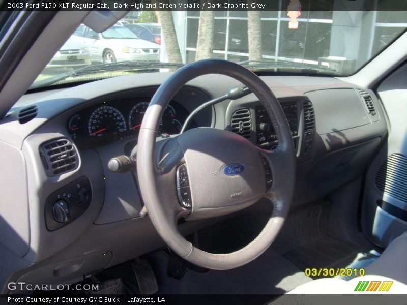 Dark Highland Green Metallic / Dark Graphite Grey 2003 Ford F150 XLT Regular Cab